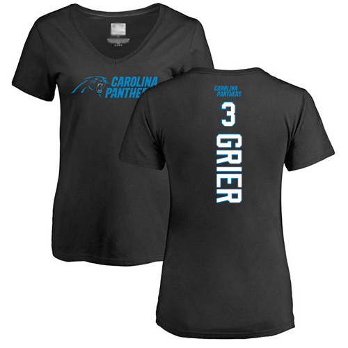 Carolina Panthers Black Women Will Grier Backer NFL Football #3 T Shirt->women nfl jersey->Women Jersey